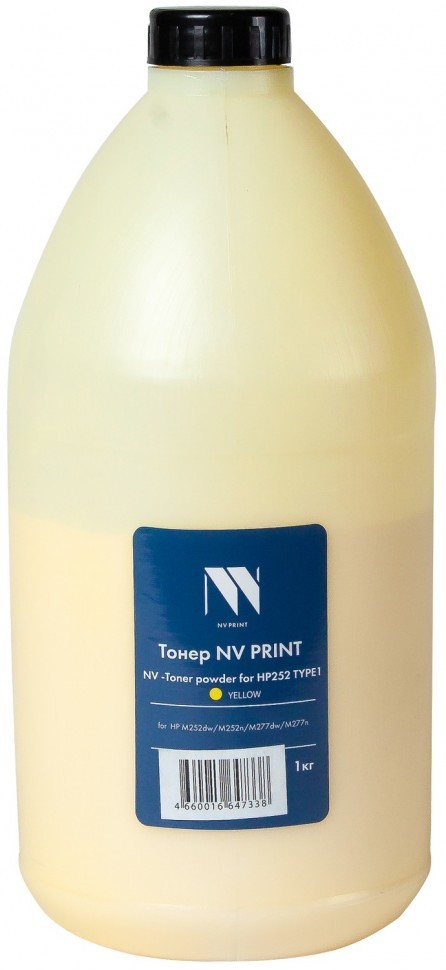 Тонер NV Print NV-HP252-TYPE1-1KGY для принтеров HP252 TYPE1 Yellow, 1кг