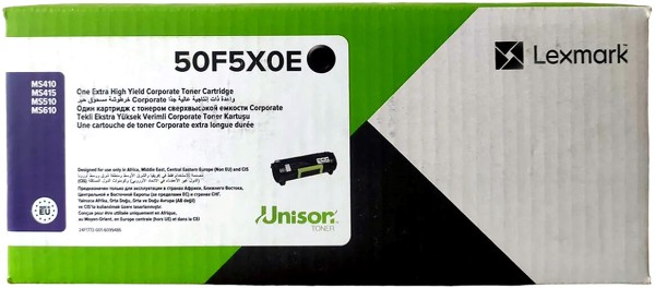 Картридж Lexmark 50F5X0E оригинальный для Lexmark MS410/ MS415/ MS510/ MS610, Corporate, black, увеличенный, 10000 стр.