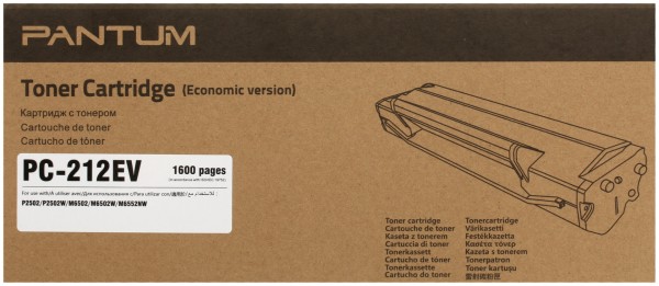 Картридж Pantum PC-212EV оригинальный для Pantum P2502/ P2502W/ M6502/ M6502W/ M6552NW, 1600 стр.