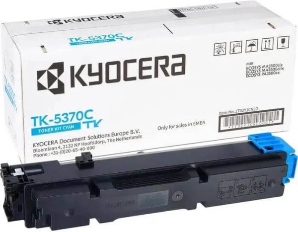 Картридж Kyocera TK-5370C (1T02YJCNL0) Cyan оригинальный для Kyocera ECOSYS MA3500cifx/ MA3500cix/ PA3500cx, голубой, 5000 страниц