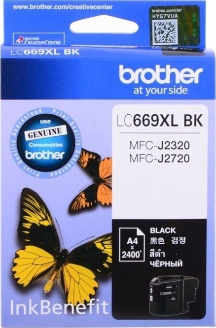Картридж Brother LC-669XLBK (LC669XLBk) оригинальный для Brother Black MFC-J2320/ MFC-J2720, чёрный, 2400 стр.