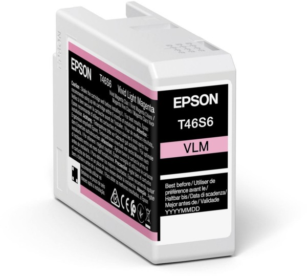 Картридж Epson C13T46S600 (T46S6) Light Magenta оригинальный для Epson SureColor SC-P700, светло-пурпурный, 25 мл.