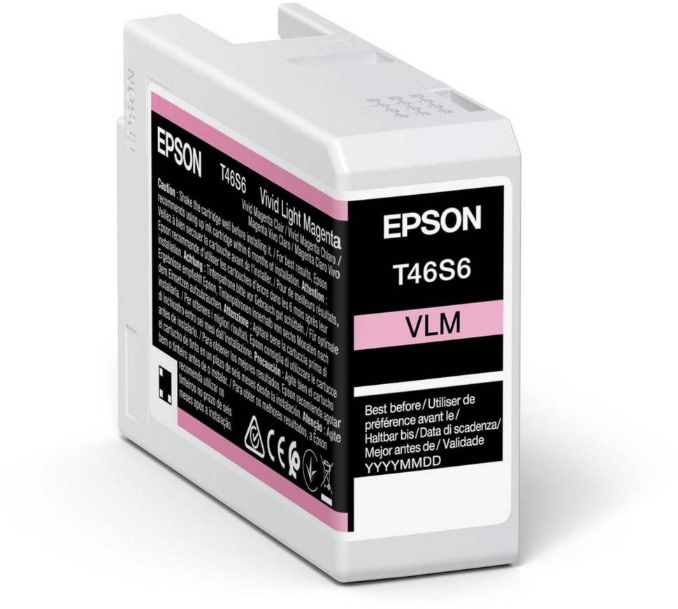 Картридж Epson C13T46S600 (T46S6) Light Magenta оригинальный для Epson SureColor SC-P700, светло-пурпурный, 25 мл.