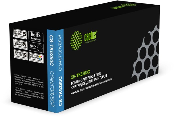 Картридж Cactus TK-5280C (CS-TK5280C) Cyan для Kyocera Ecosys P6235cdn/ M6235cidn/ M6635cidn, голубой, 11000стр.