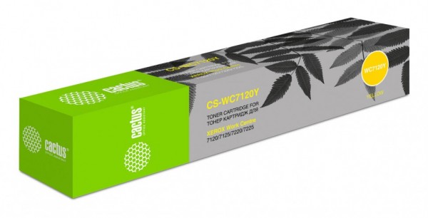 Картридж лазерный Cactus CS-WC7120Y 006R01462 желтый для Xerox WC 7120/ 7120T/ 7125S/ 7220/ 7120S/ 7125/ 7125T/ 7225 (15000стр.)
