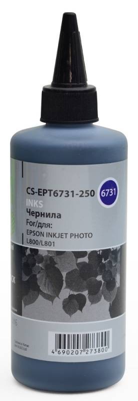 Чернила Cactus CS-EPT6731-250 для принтеров Epson L800/ L810/ L850/ L1800, черный 250мл