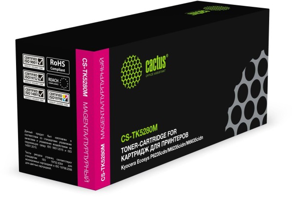 Картридж Cactus TK-5280M (CS-TK5280M) Magenta для Kyocera Ecosys P6235cdn/ M6235cidn/ M6635cidn, пурпурный, 11000стр.