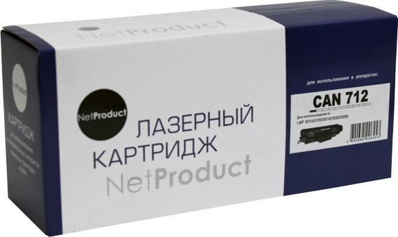 Картридж NetProduct (N-CRG-712) для Canon LBP-3010/ 3100, 1,5K