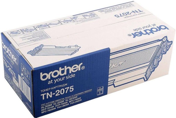 Картридж Brother TN-2075 (TN2075) оригинальный для Brother HL-2030R, HL-2040R, HL-2070NR, DCP-7010R, DCP-7025R, MFC-7420R, MFC-7820NR, FAX-2825R, FAX-2920R (2500 стр)