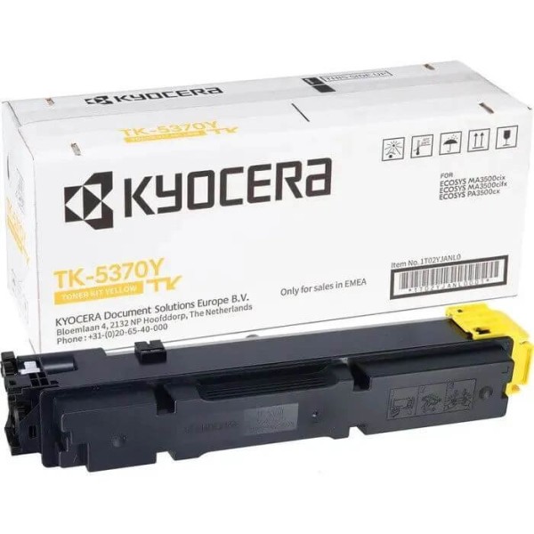 Картридж Kyocera TK-5370Y (1T02YJANL0) Yellow оригинальный для Kyocera ECOSYS MA3500cifx/ MA3500cix/ PA3500cx, жёлтый, 5000 страниц