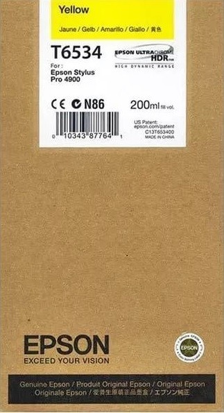 EPSON C13T653400 оригинальный картридж для Epson Stylus Pro 4900 (200ml) : Yellow