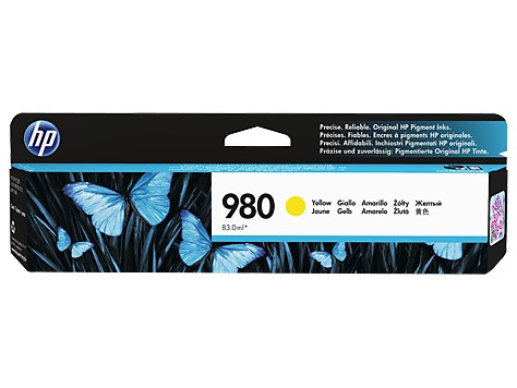 Картридж оригинальный HP 980 (D8J09A) для Officejet Enterprise Color X585/ X555, желтый, 6600 стр.
