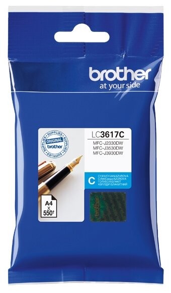 Картридж Brother LC-3617C (LC3617C) оригинальный для Brother MFC-J3530/ MFC-J3930, голубой, 550 стр.