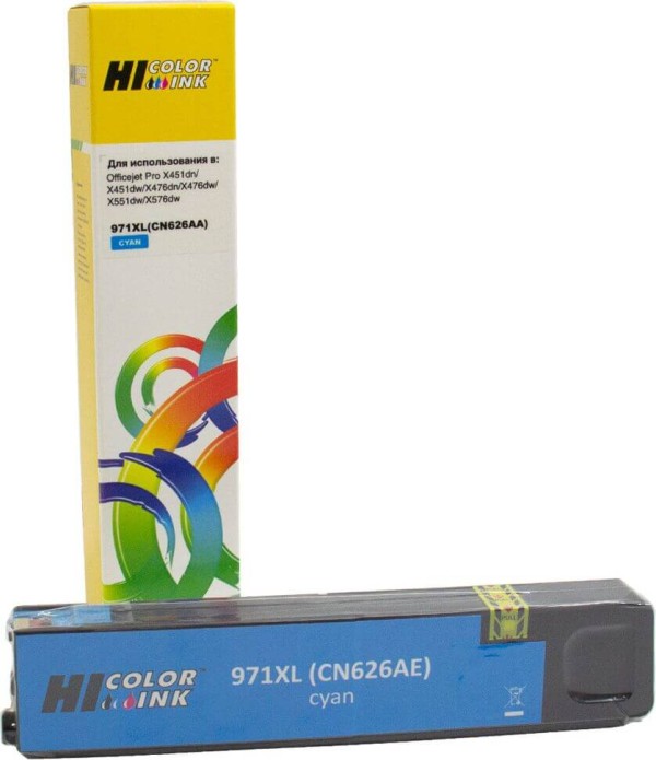 Картридж Hi-Black (HB-CN626AE) для HP OJ Pro X476dw/X576dw/X451dw, 971XL, Cyan, 110 мл