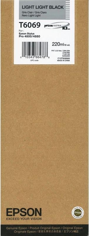 T6069/ C13T606900  (light light black) Картридж Epson оригинальный для Stylus Pro 4800/ 4880, светло-чёрный, 220 мл.