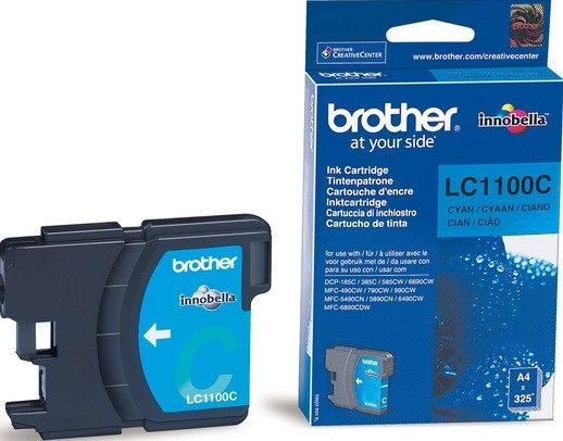 Картридж Brother LC-1100C (LC-1100C) оригинальный для Brother DCP-6690CW/ MFC-5890CN/ 6490CW/ 6890CDW, голубой, 325 стр.
