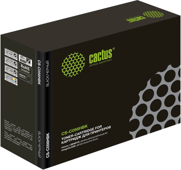 Картридж Cactus 056H (CS-C056HBK) для Canon i-Sensys LBP325x/ MF542x/ MF543x, увеличенный, 21000 стр.
