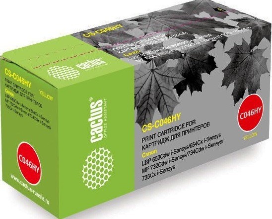 Картридж Cactus C046HY (CS-C046HY) для принтеров Canon LBP 653Cdw/ 654Cx/ MF732Cdw/ 734Cdw/ 735Cx желтый 5000 страниц