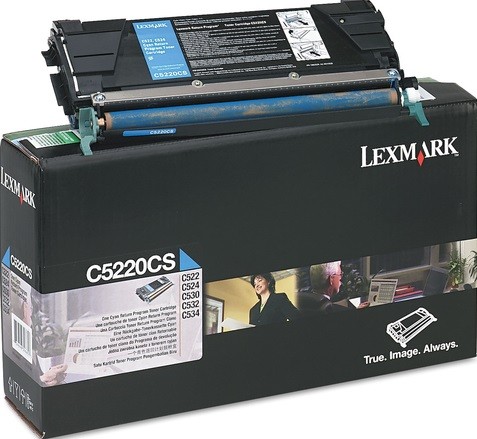 Картридж Lexmark C5220CS оригинальный для Lexmark C520/ C522/ C524/ C530/ C532/ C534, Return Program, cyan, 3000 стр.