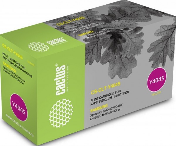 Картридж Cactus CLT-Y404S (CS-CLT-Y404S) для принтеров Samsung SL-C430/ C430W/ C480/ C480W/ C480FW желтый 1000 страниц