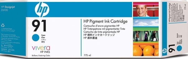 Картридж HP Designjet Z6100 (C9467A)  голубой 775ml №91
