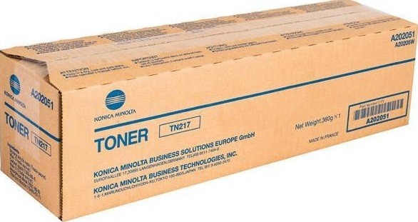 Картридж Konica-Minolta TN-217 (A202051) оригинальный для принтера Konica-Minolta bizhub 223/ 283, чёрный, 17500 стр.