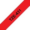 Картридж Brother TZE-431 (TZe431) оригинальный для Brother P-Touch, лента 12мм*8м, чёрный на красном