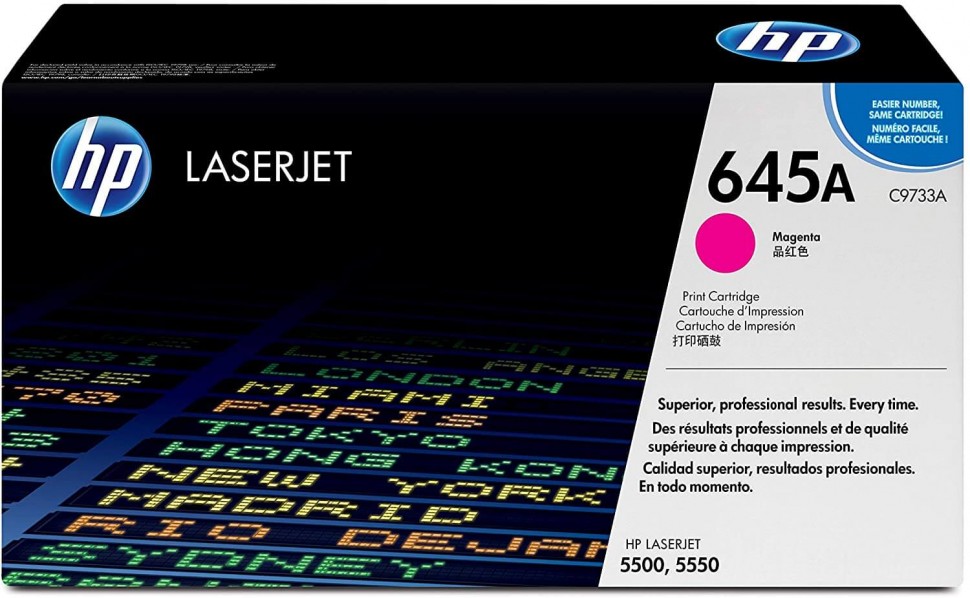Картридж HP C9733A (645A) оригинальный для принтера HP Color LaserJet 5500/ 5500n/ 5500dn/ 5500dtn/ 5500hdn/ 5550n/ 5550dn/ 5550dtn/ 5550hdn/ 5550dsn magenta, 12000 страниц
