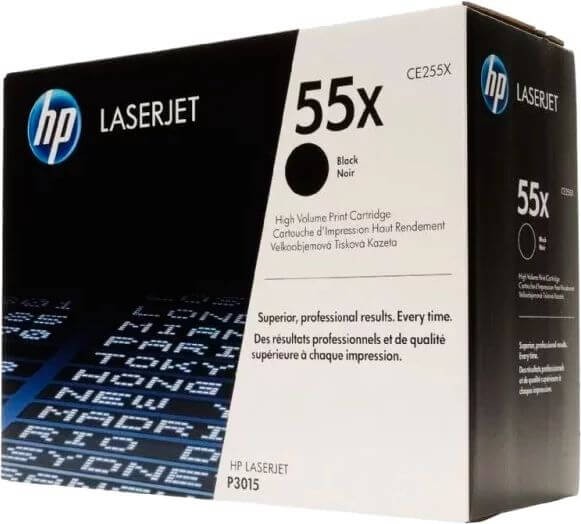 Картридж HP CE255X (55X) оригинальный для принтера HP LaserJet P3010/ P3015d/ P3015dn/ P3015n/ P3015x black, 12500 страниц
