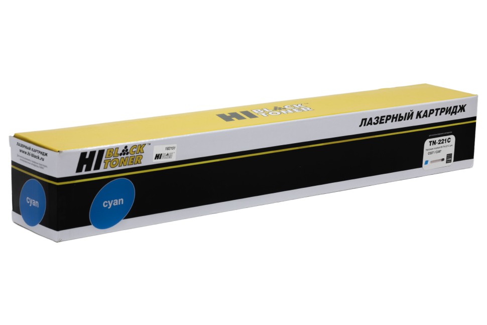 Картридж Hi-Black TN-221C (HB-TN-221C) (без чипа) Cyan для Konica-Minolta bizhub C227/ C287, голубой, 21K