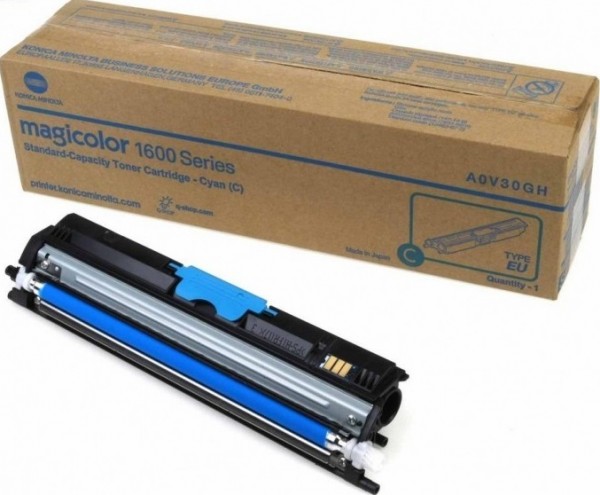 Картридж Konica-Minolta (A0V30GH) оригинальный для принтера Konica-Minolta magicolor 1600W/ 1650EN/ 1680MF/ 1690MF, голубой, 1500 стр.