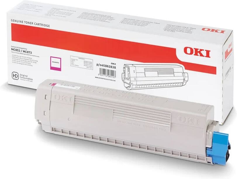 Картридж OKI (45862850/45862838) оригинальный для принтера OKI MC853/ MC873/ MC883, пурпурный, 7300 стр.