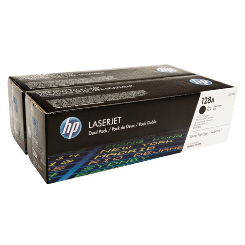 Картридж HP CE320AD (128A) оригинальный для принтера HP Color LaserJet Pro CP1525N/ CP1525NW/ CM1415 mfp, чёрный, двойная упаковка 2*2000 страниц