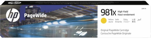 Картридж HP L0R11A (№981X) оригинальный для HP PageWide Enterprise Color 556dn/ 556xh/ 586dn/ 586f/ 586z, желтый, 10000 стр.