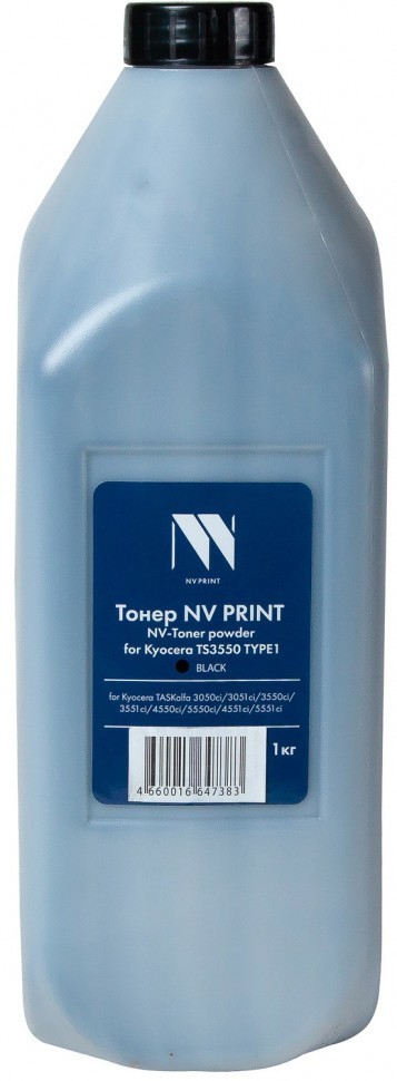 Тонер NV Print NV-KYO3550-TYPE1-1KGBK для принтеров Kyocera TS3550 TYPE1 Black, 1кг