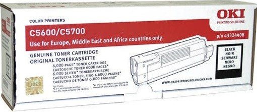 Картридж OKI (43324440/43324408) оригинальный для принтера OKI C5600/ C5700, черный, 6000 стр.