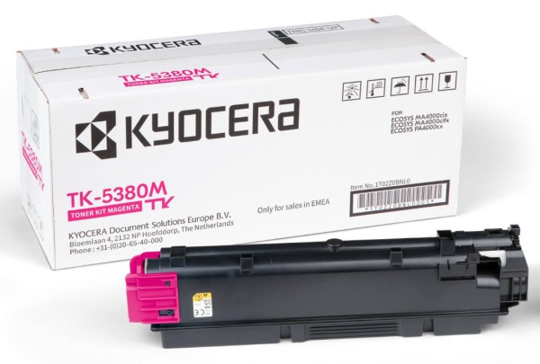 Картридж Kyocera TK-5380M (1T02Z0BNL0) Magenta оригинальный для Kyocera ECOSYS PA4000cx/ MA4000cix/ MA4000cifx, пурпурный, 10000 стр.