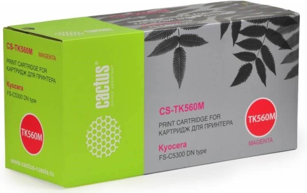 Картридж Cactus TK-560M (CS-TK560M) Magenta для Kyocera ECOSYS P6030cdn, FS-C5300dn/ FS-C5350dn, пурпурный, 10000 стр.