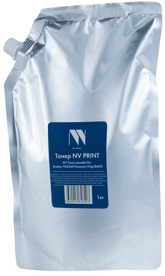 Тонер NV Print для принтеров Brother TN2240, Premium, BAGS, 1кг