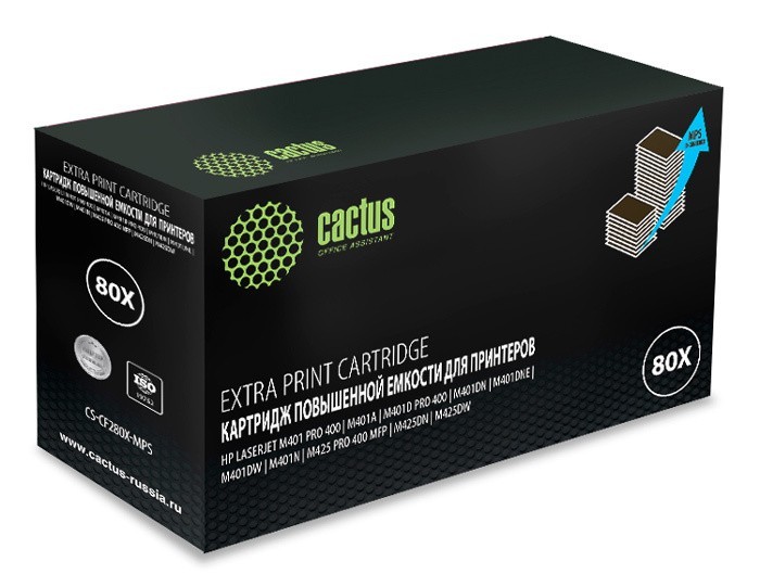Картридж лазерный Cactus CS-CF280X-MPS черный (13000стр.) для HP LJ Pro 400/M401/M425