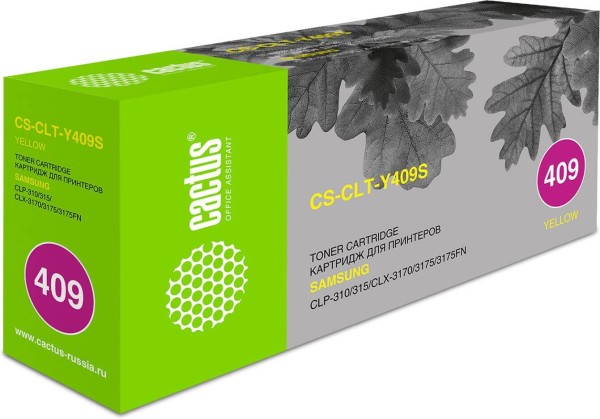 Картридж Cactus CLT-Y409S (CS-CLT-Y409S) для принтеров Samsung CLP-310/ 315/ CLX-3170/ 3175/ 3175FN желтый 1000 страниц