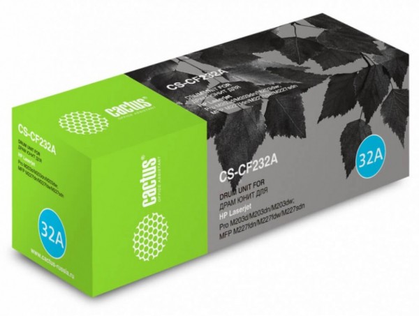 Фотобарабан (Drum-Unit) Cactus CF232A (CS-CF232A) для принтеров HP LaserJet M203dn Pro/ M203dw Pro/ M206dn Ultra/ M227 Pro MFP черный 23000 страниц