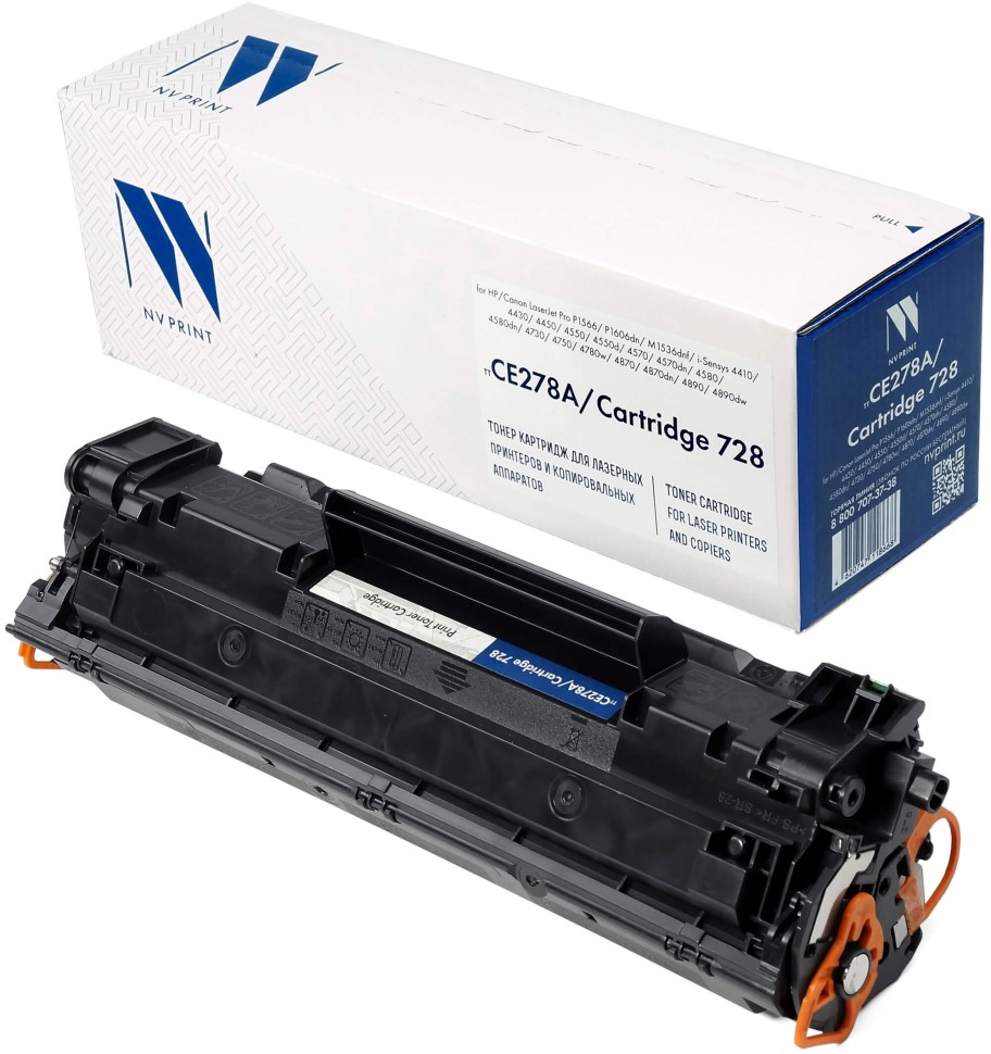 Картридж NV Print CE278A/ Canon728 (NV-CE278A/728) для HP LaserJet Pro P1566/ P1560/ P1606dn/ M1536, Canon MF4580/ MF4570/ MF4550/ MF4450/ MF4430/ MF4410, 2100 стр.