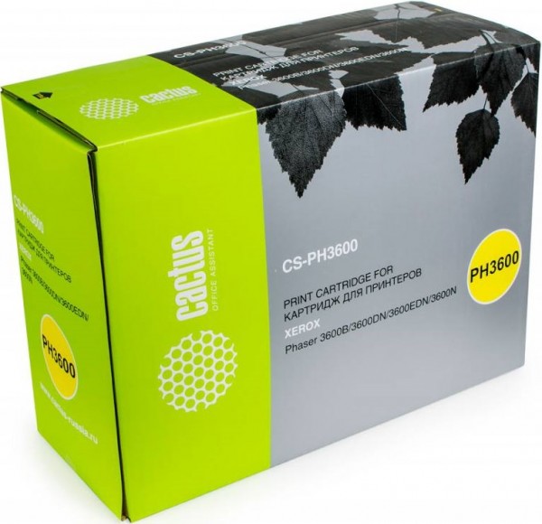 106R01371 Картридж Cactus CS-PH3600 для принтеров Xerox Phaser 3600/3600b/3600dn/3600n черный (14 000 стр.)