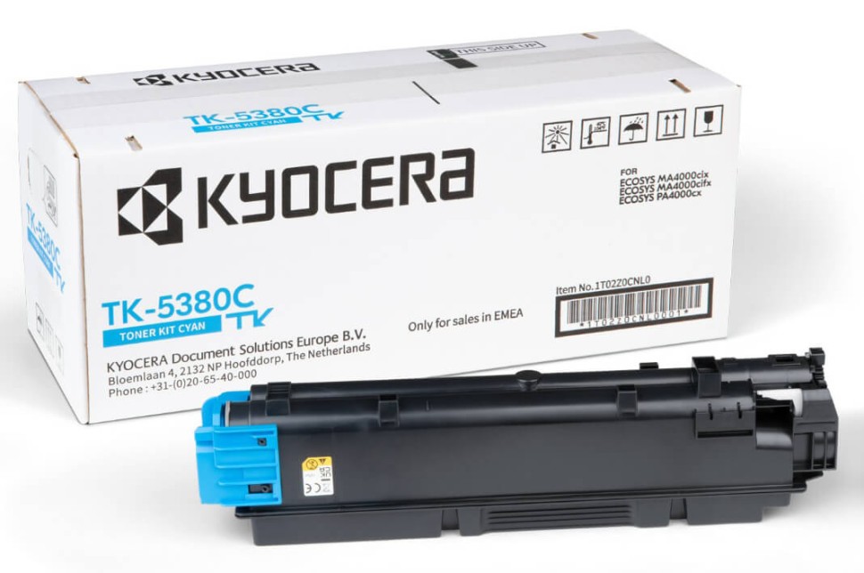 Картридж Kyocera TK-5380C (1T02Z0CNL0) Cyan оригинальный для Kyocera ECOSYS PA4000cx/ MA4000cix/ MA4000cifx, голубой, 10000 стр.
