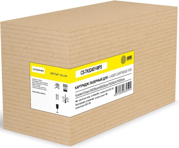 Картридж Cactus TK-5240Y (CS-TK5240Y-MPS) Yellow для Kyocera Ecosys M5526cdn/ M5526cdw/ P5026cdn/ P5026cdw, жёлтый, увеличенный, 6000 стр.