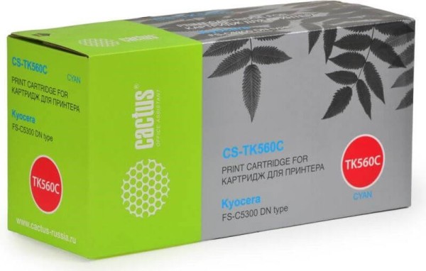 Картридж Cactus TK-560C (CS-TK560С) Cyan для Kyocera ECOSYS P6030cdn, FS-C5300dn/ FS-C5350dn, голубой, 10000 стр.