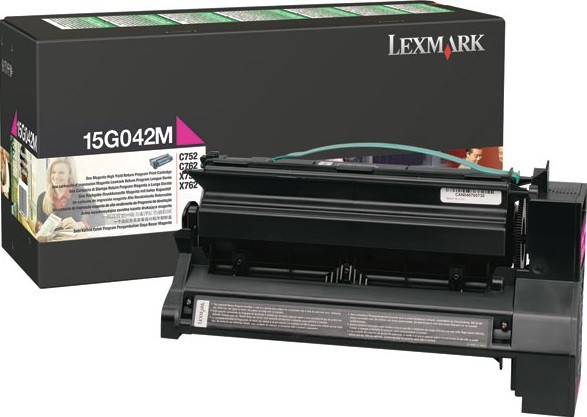 Картридж Lexmark 15G042M оригинальный для Lexmark C752/ C762/ X752/ X762, Return Program, magenta, увеличенный, 15000 стр.