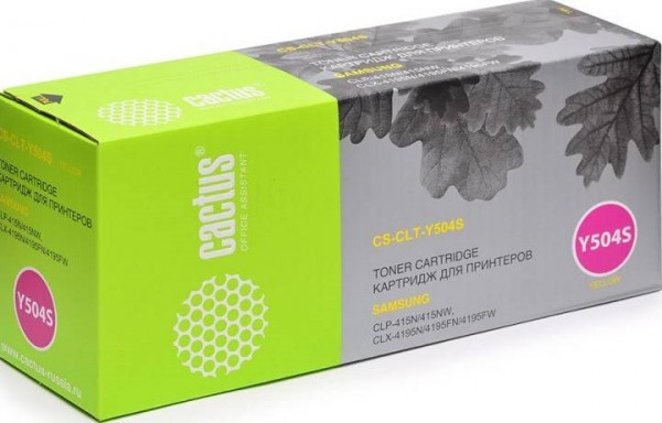 Картридж Cactus CLT-Y504S (CS-CLT-Y504S) для принтеров Samsung CLP-415N/ CLX-4195FW/ 4195FN желтый 1800 страниц