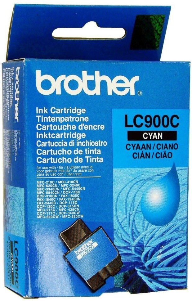 Картридж Brother LC-900C (LC900C) оригинальный для Brother DCP-110C/ 115C/ 120C, MFC-210C/215C, FAX-1840C/ 1940C, голубой, 400 стр.